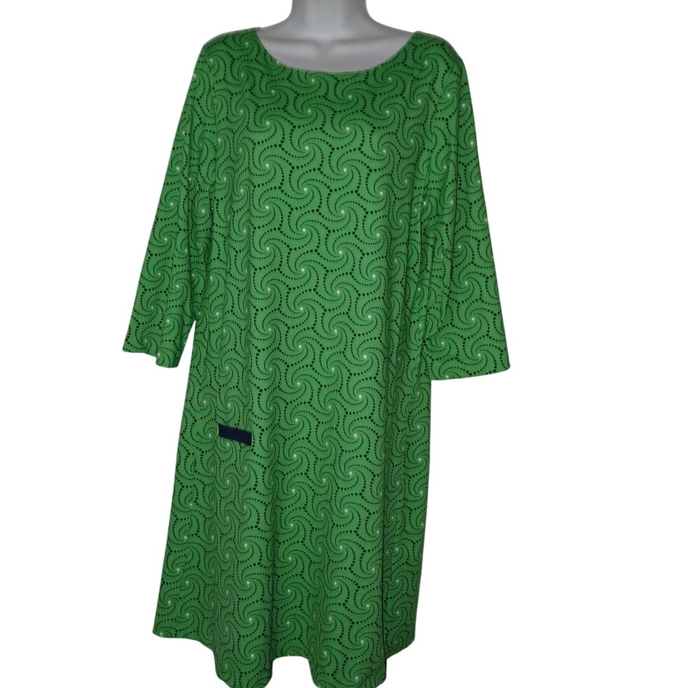 MELLY M Boatneck Cayman Shift Dress Green Blue Career Office Women's M